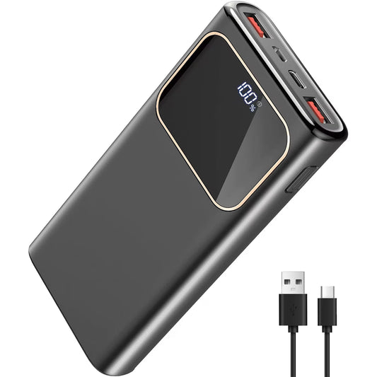 20000mAh Portable Power Bank with 22.5W Fast Charging, USB-C/USB-A Outputs, Digital Display, Compatible with iPhone 17/16/15/14/13 Pro, Samsung, Google, LG, iPad, and AirPods