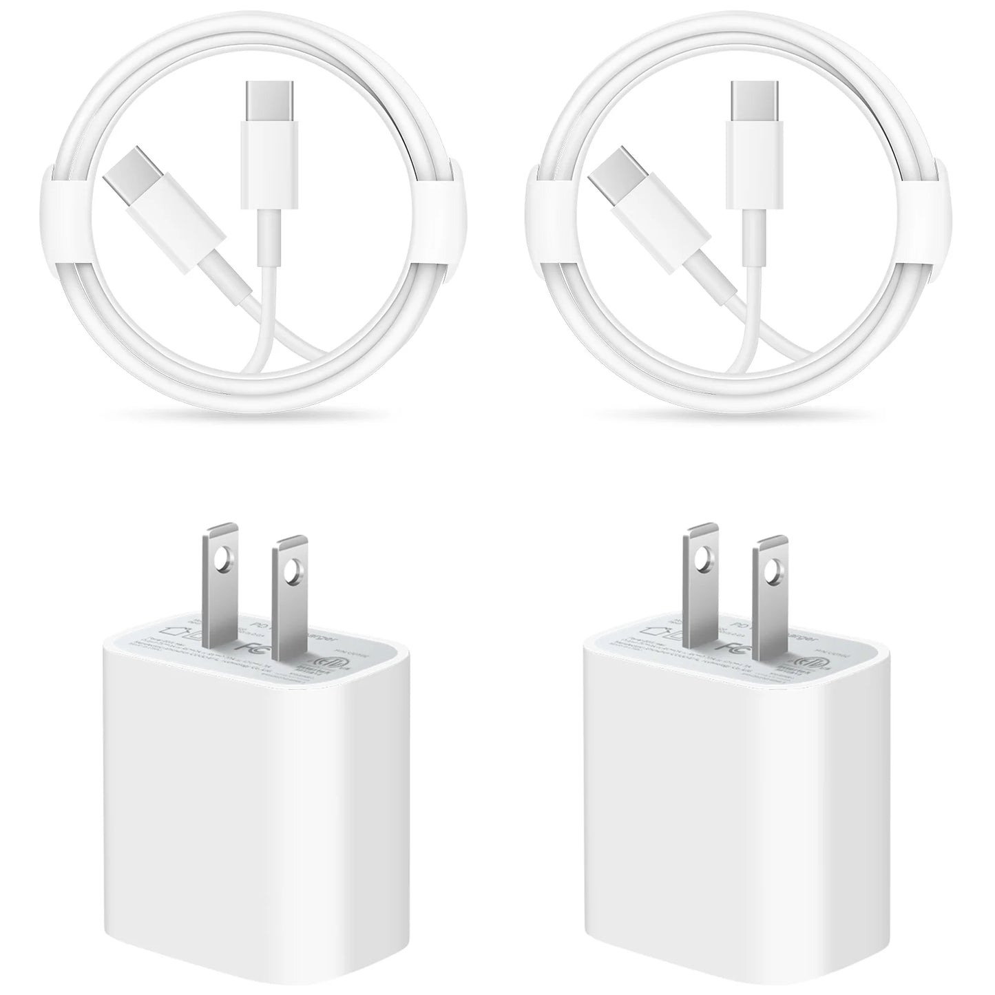 USB C Charger with 6FT Cable Compatible for Iphone 17/17 Air/17 Pro/17 Pro Max/16/16 Pro/16E/16Plus/16Pro/16 Pro Max/ 15/Iphone 15 Pro/Iphone 15 Pro Max/Ipad Pro/Mini/Air4/Airpods, 2 Pack
