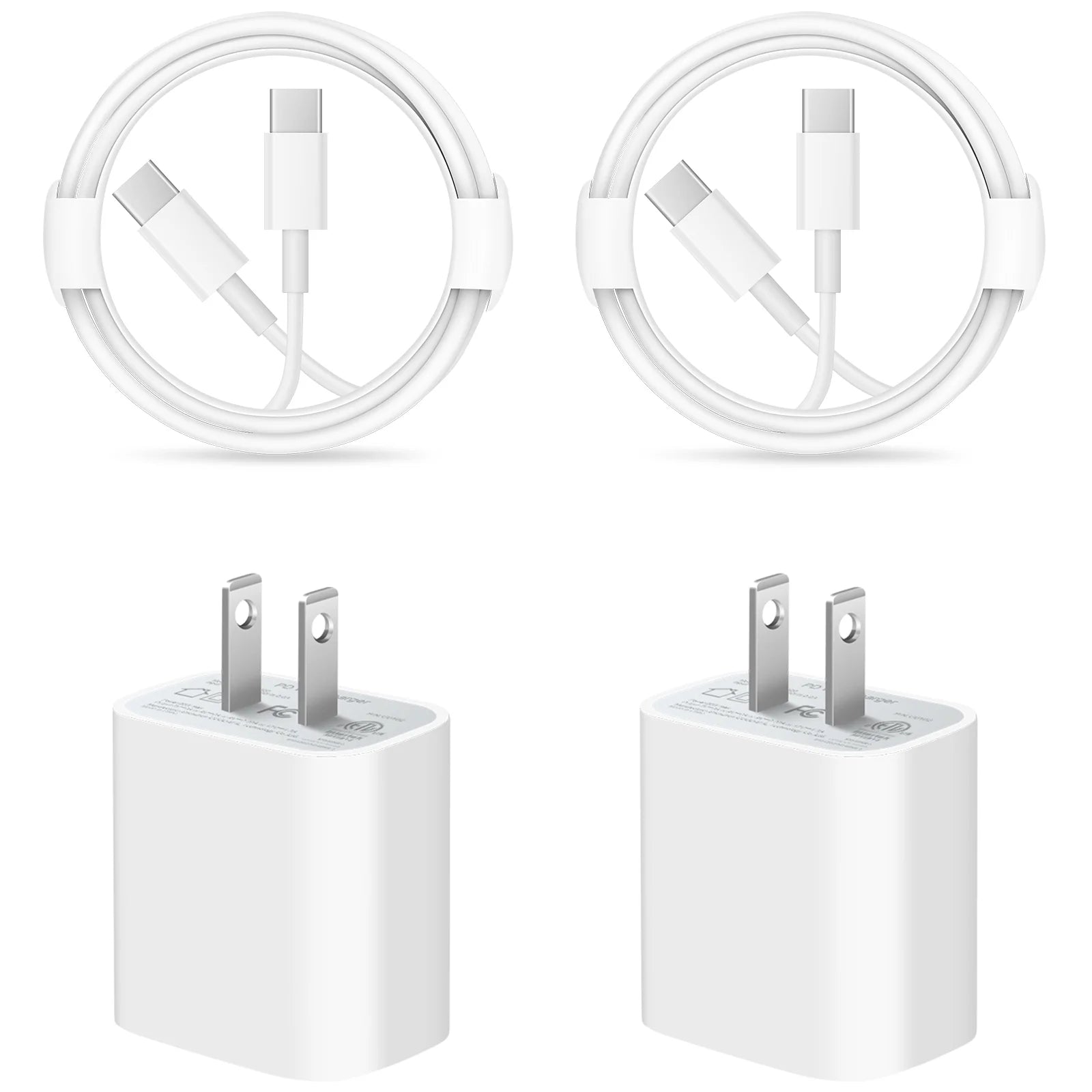 USB C Charger with 6FT Cable Compatible for Iphone 17/17 Air/17 Pro/17 Pro Max/16/16 Pro/16E/16Plus/16Pro/16 Pro Max/ 15/Iphone 15 Pro/Iphone 15 Pro Max/Ipad Pro/Mini/Air4/Airpods, 2 Pack