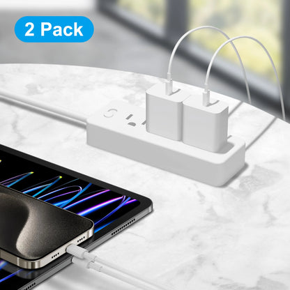 USB C Charger with 6FT Cable Compatible for Iphone 17/17 Air/17 Pro/17 Pro Max/16/16 Pro/16E/16Plus/16Pro/16 Pro Max/ 15/Iphone 15 Pro/Iphone 15 Pro Max/Ipad Pro/Mini/Air4/Airpods, 2 Pack